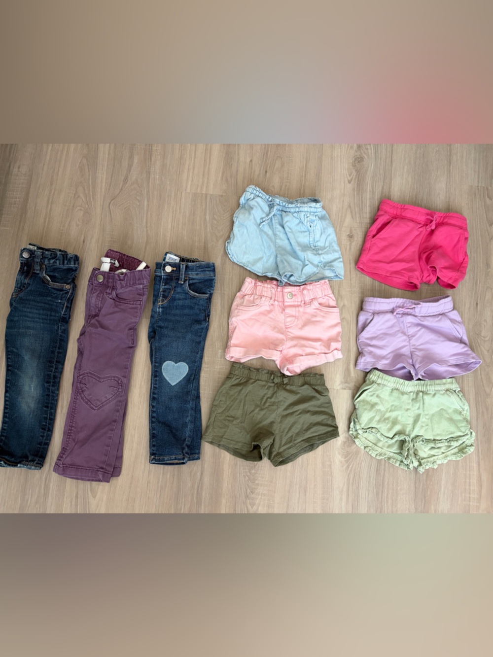 Girls Mixed Shorts & Jeans Lot - Pastel and Denim 2T